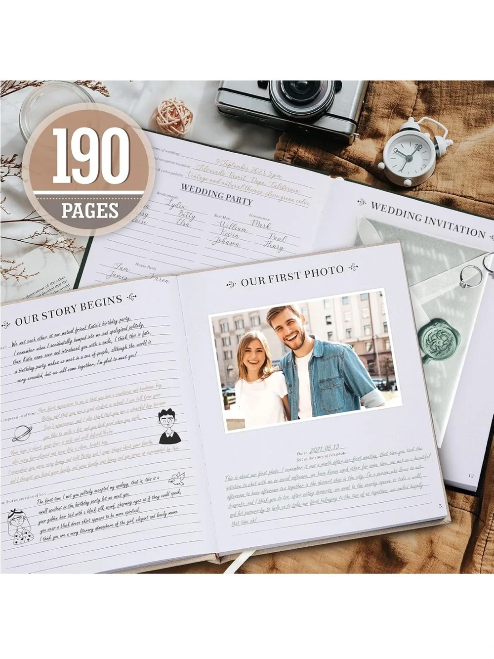 The Story of Us, Linen Dating 1st to 70th Anniversary Couple Memory Book